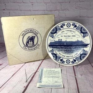 Vintage Blue and Cream Holland America Line ms Noordan 2006 Plate